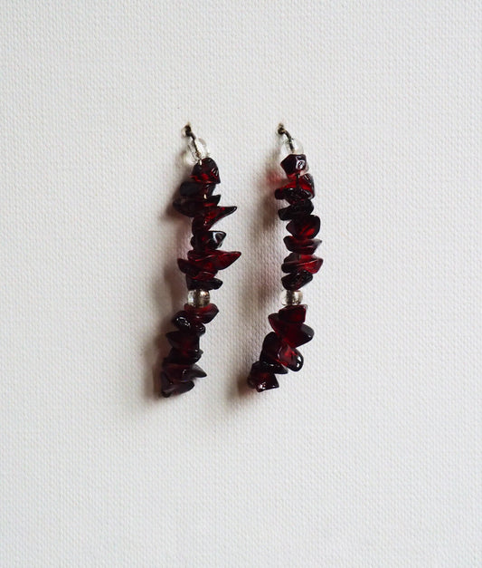 Garnet and Silver Earrings by JANI