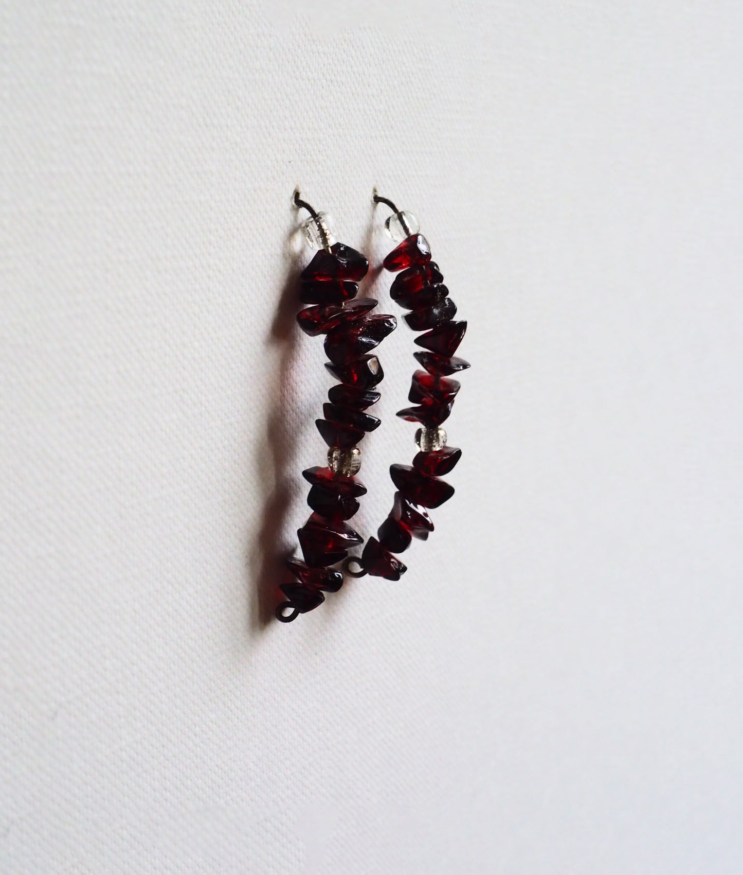 Garnet and Silver Earrings by JANI