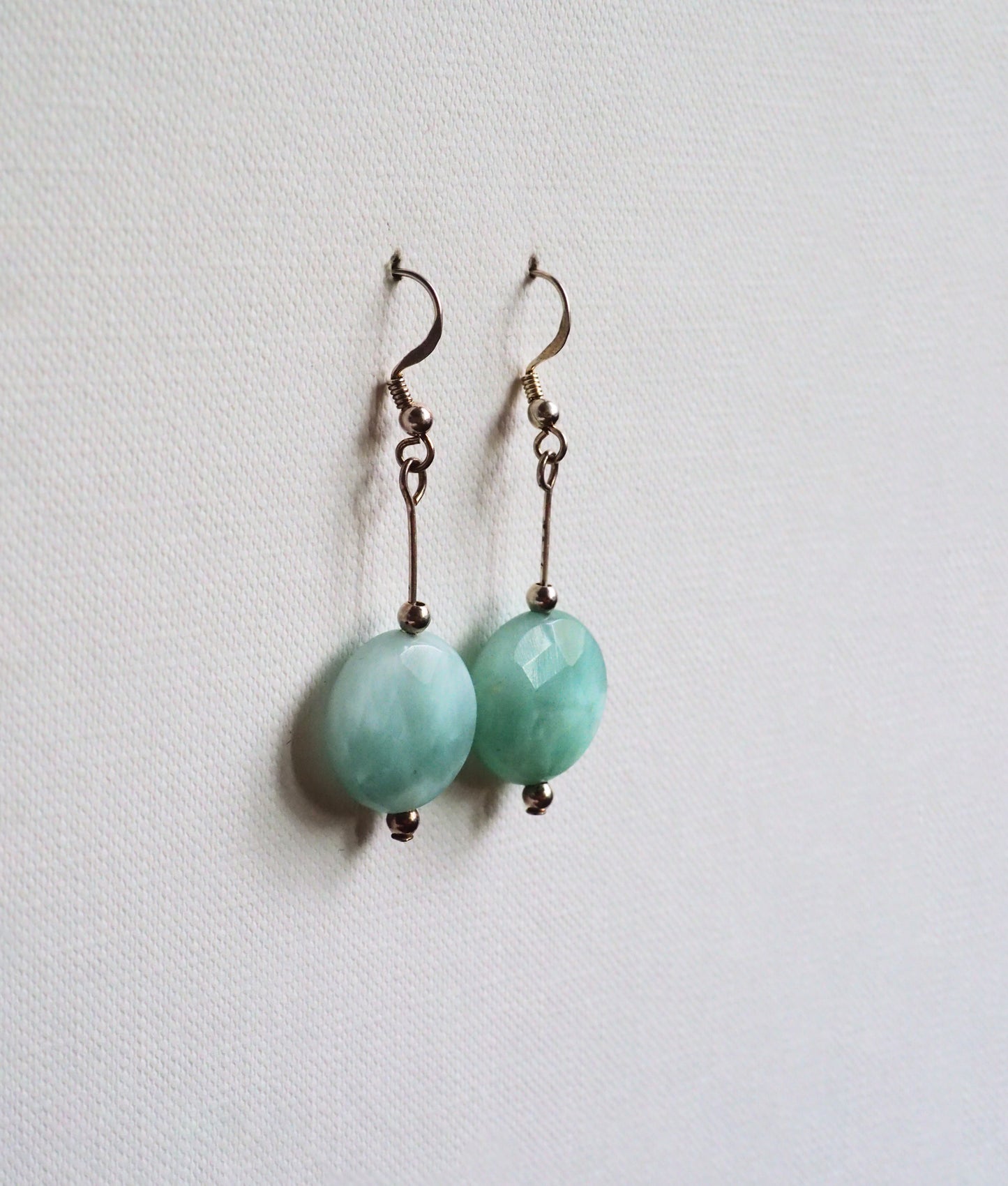 Jade and Silver Drop Earrings by JANI