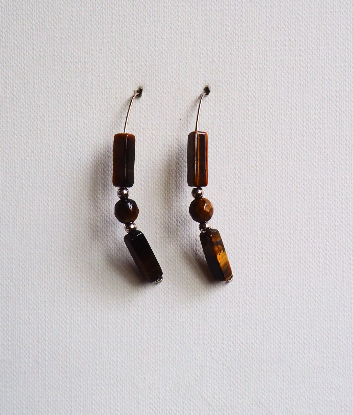 Tiger's Eye and Silver Earrings by JANI