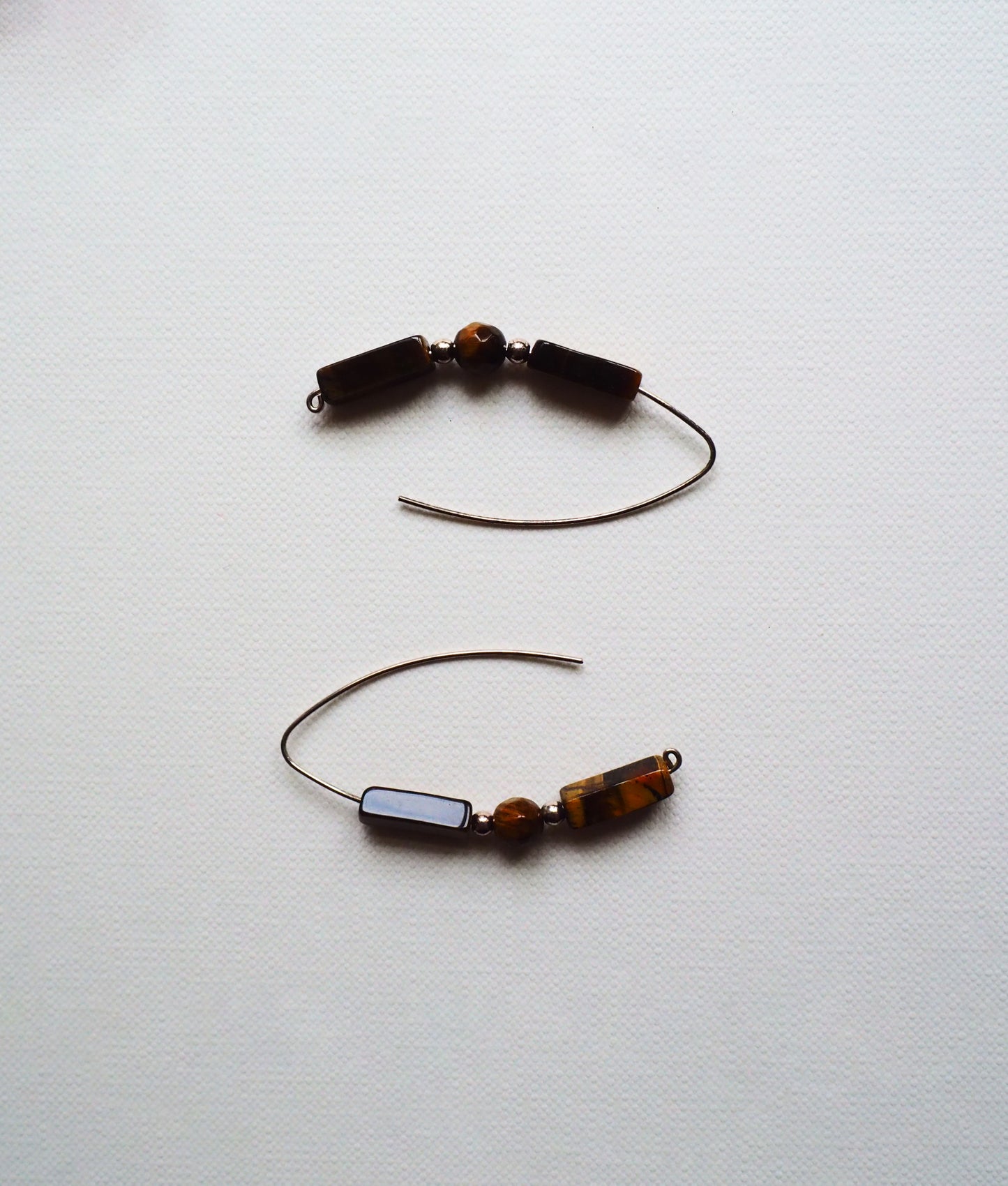 Tiger's Eye and Silver Earrings by JANI