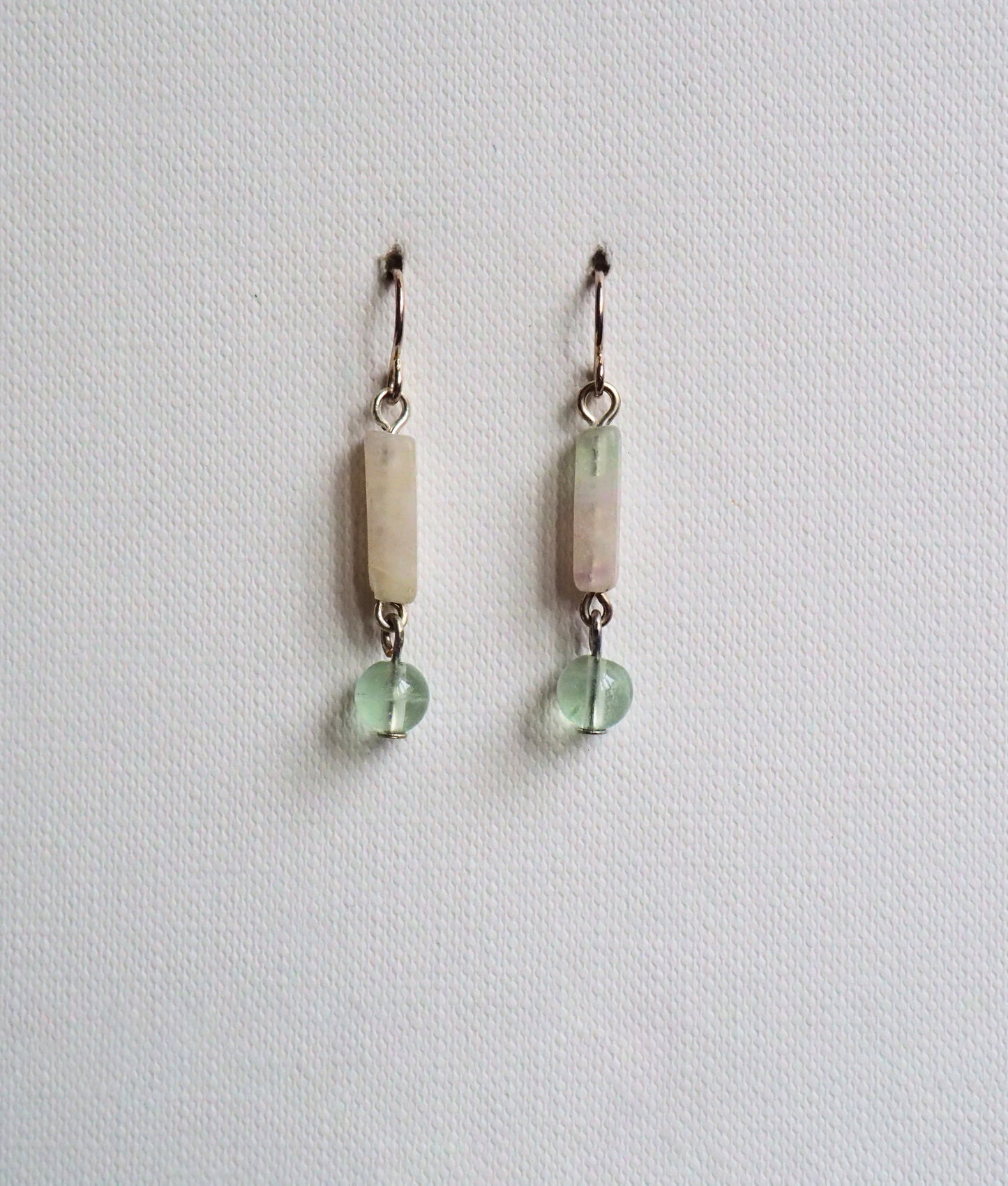 Fluorite and Silver Drop Earrings by JANI