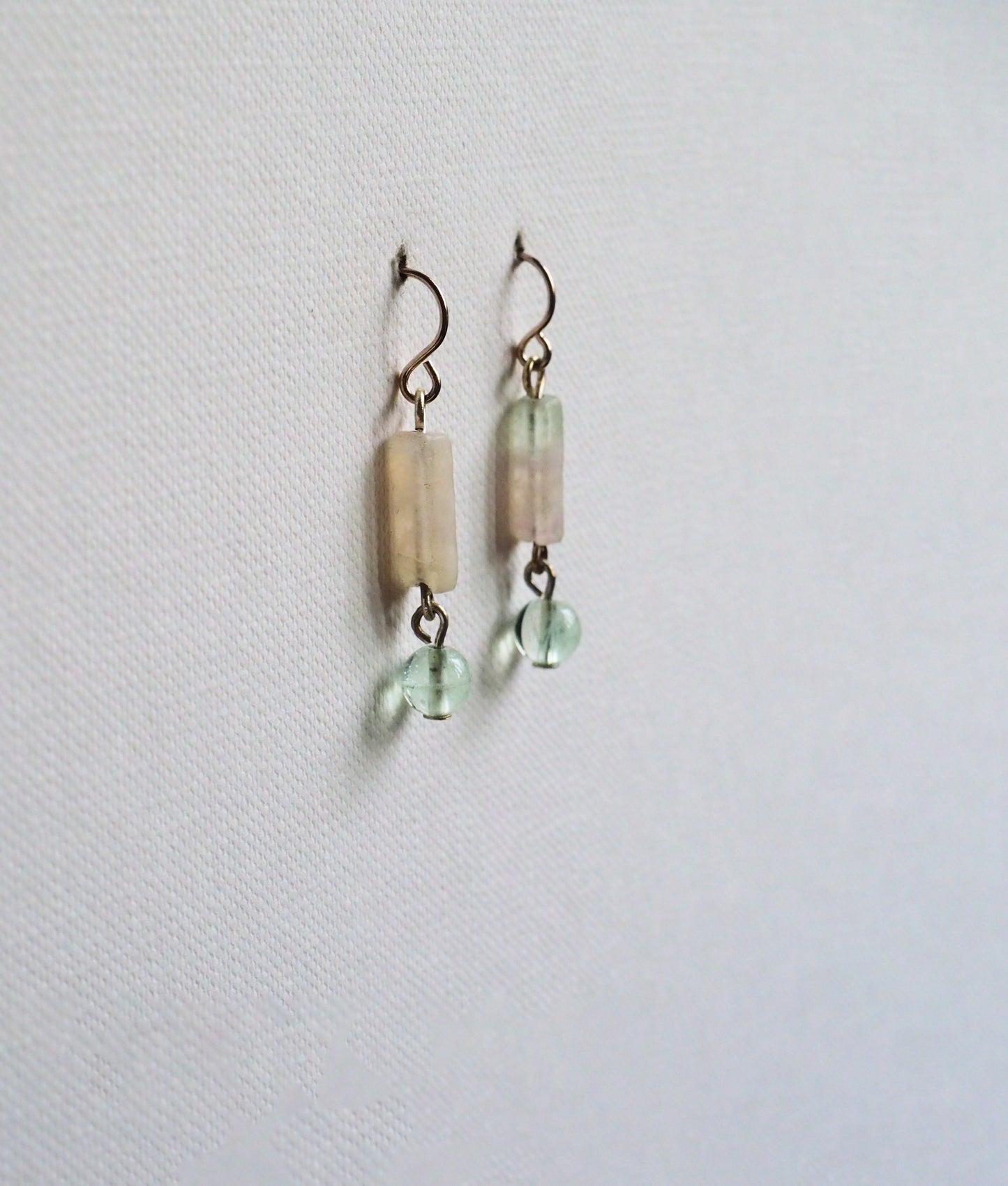 Fluorite and Silver Drop Earrings by JANI