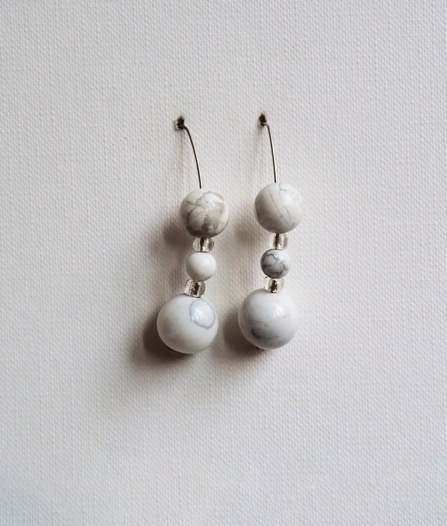 Howlite and Silver Volume Earrings by JANI