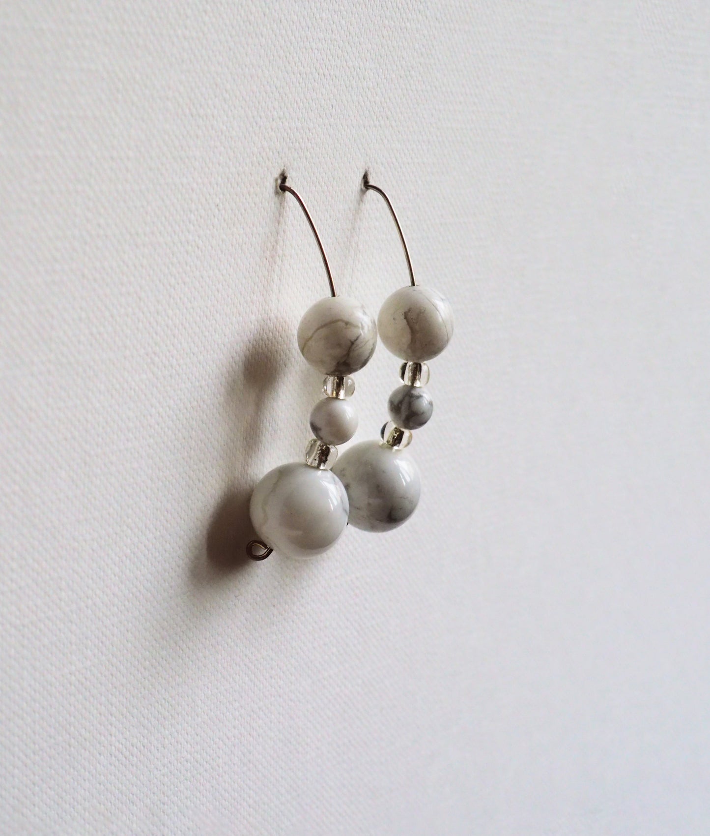 Howlite and Silver Volume Earrings by JANI