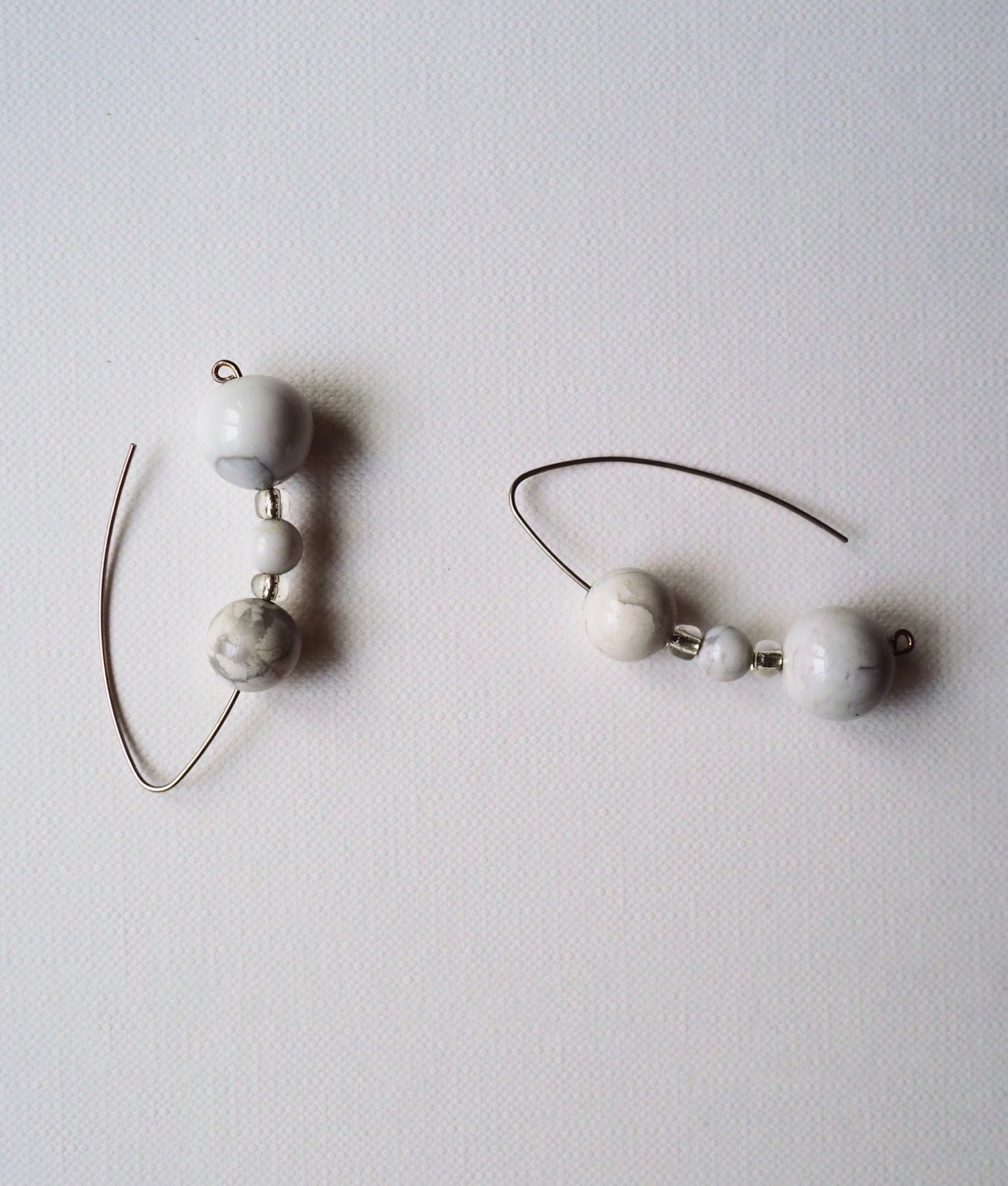 Howlite and Silver Volume Earrings by JANI