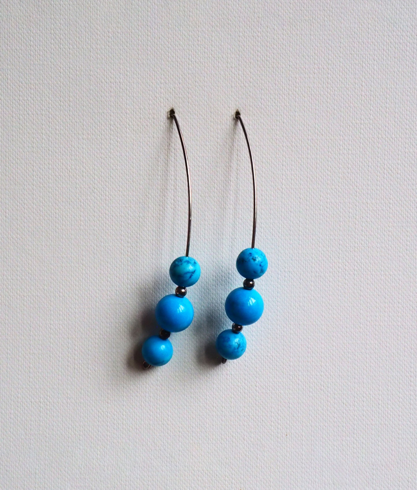 Turquoise Dust and Silver Earrings by JANI