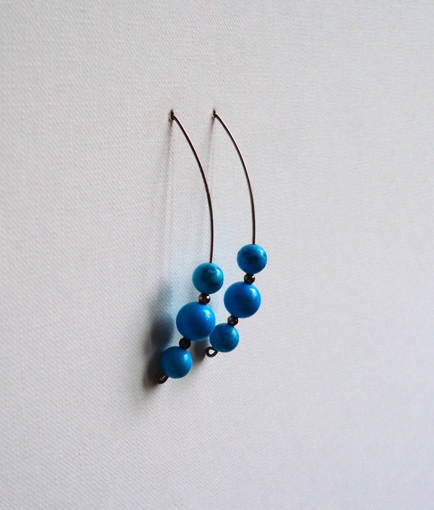 Turquoise Dust and Silver Earrings by JANI