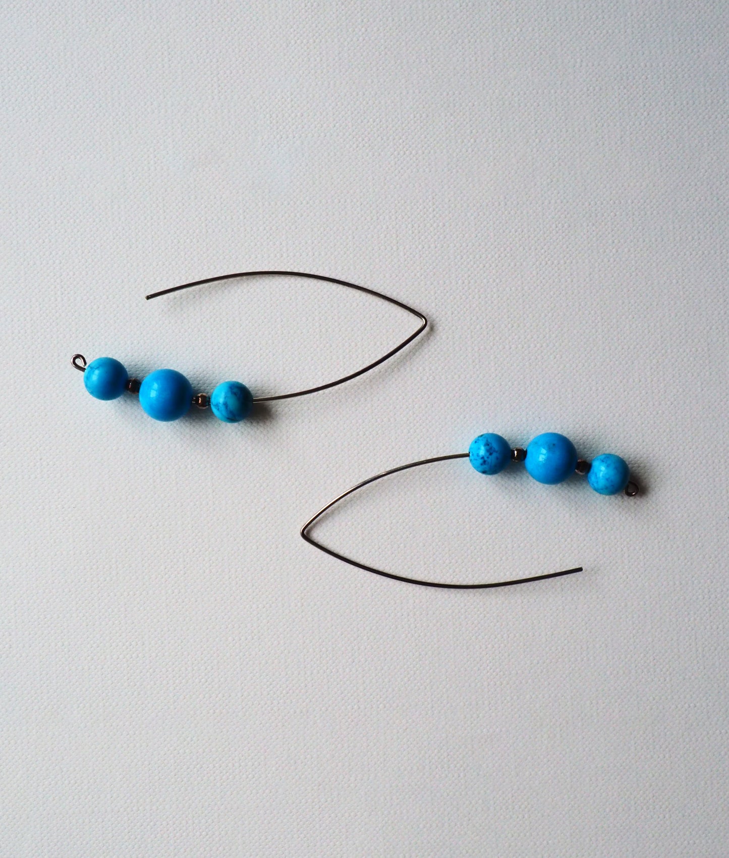 Turquoise Dust and Silver Earrings by JANI