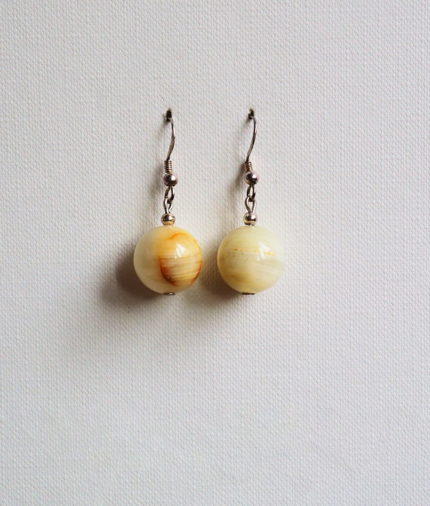 Lemon Agate and Silver Drop Earrings by JANI