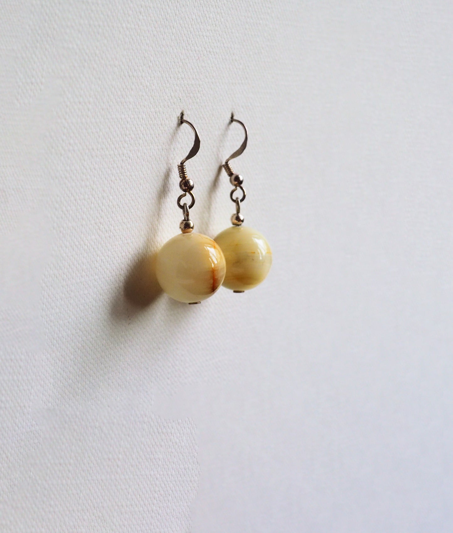 Lemon Agate and Silver Drop Earrings by JANI