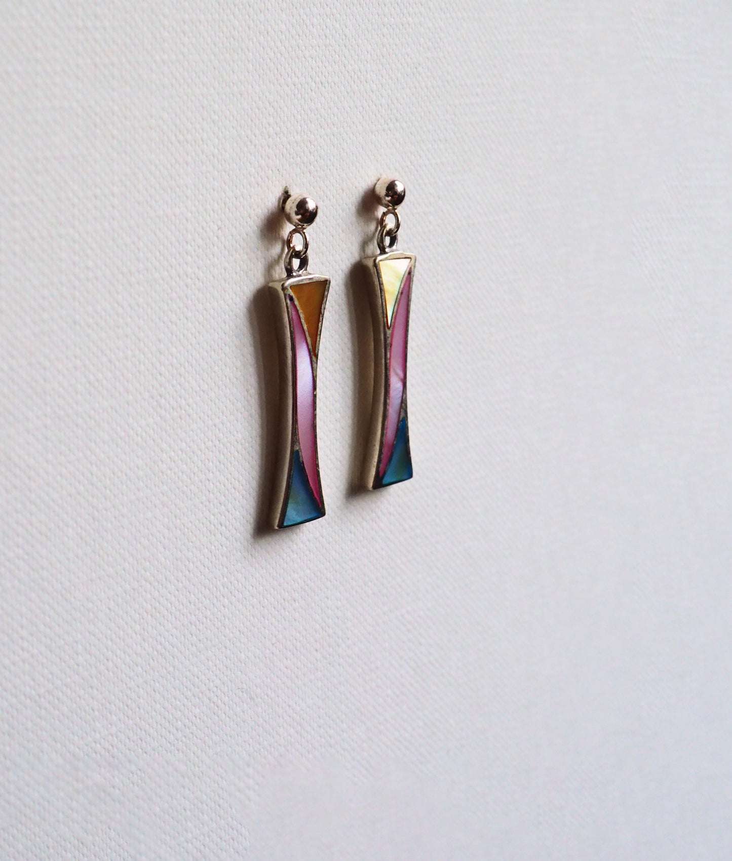 Mother-of-Pearl and Silver Framed Earrings by JANI