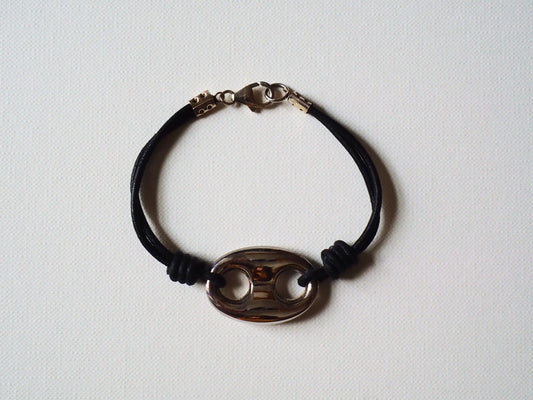 Leather and Silver Charm Bracelet by JANI