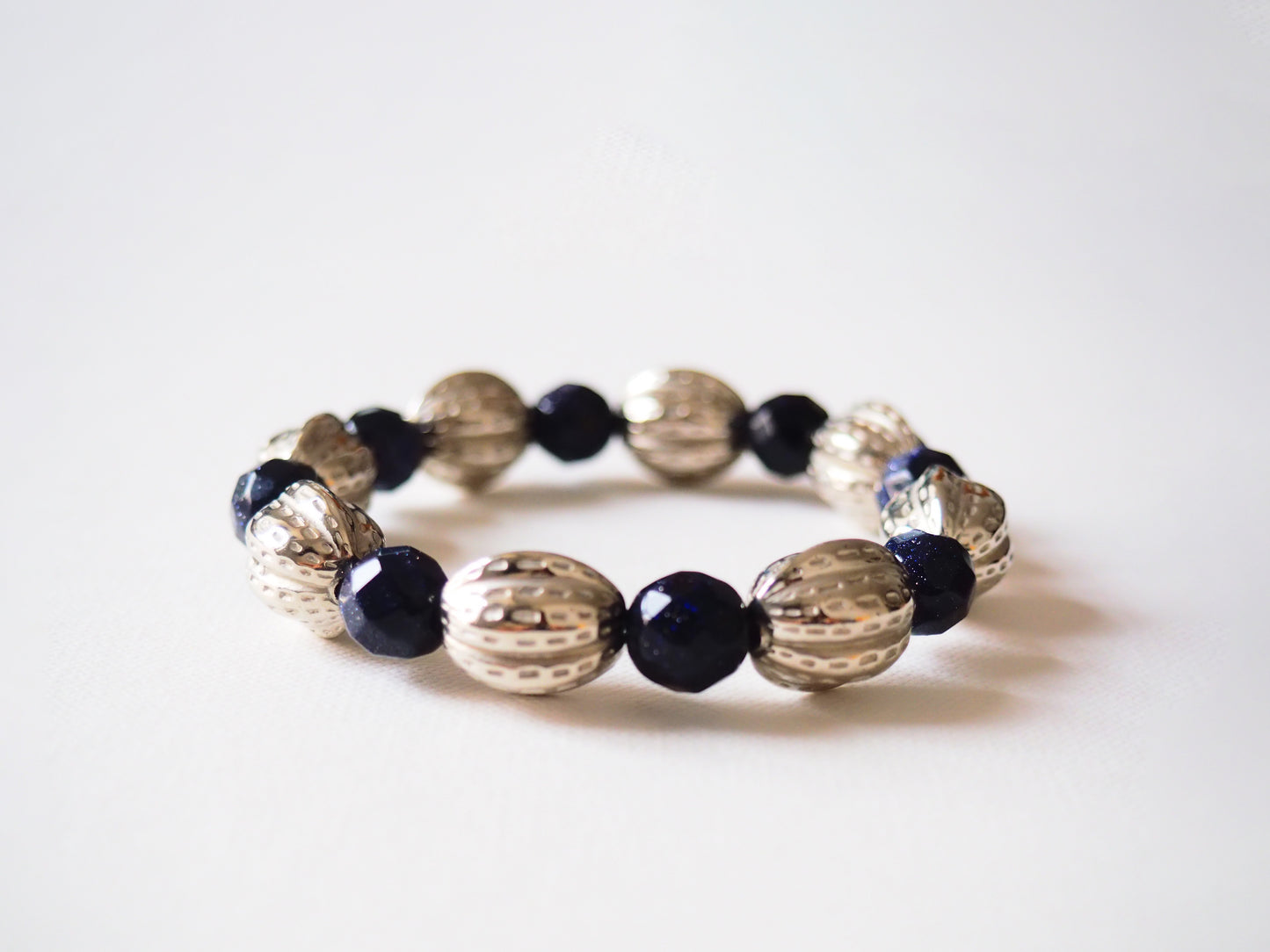 Blue Aventurine and Silver Plated Charms Bracelet by JANI