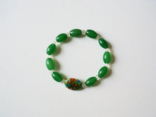 Green Jade and Murano Glass Bracelet by JANI