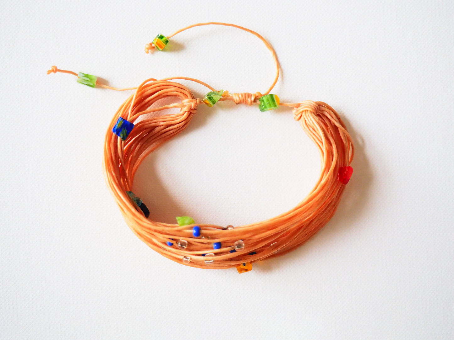 Silk Cord and Mixed Beads Bracelet by JANI