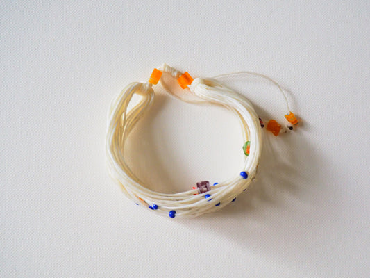 Silk Cord and Mixed Beads Bracelet by JANI