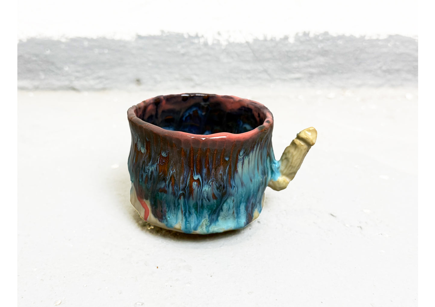 Ceramic D Cup Pink-Blue-Beige by MAXIMILIAN GUTMAIR