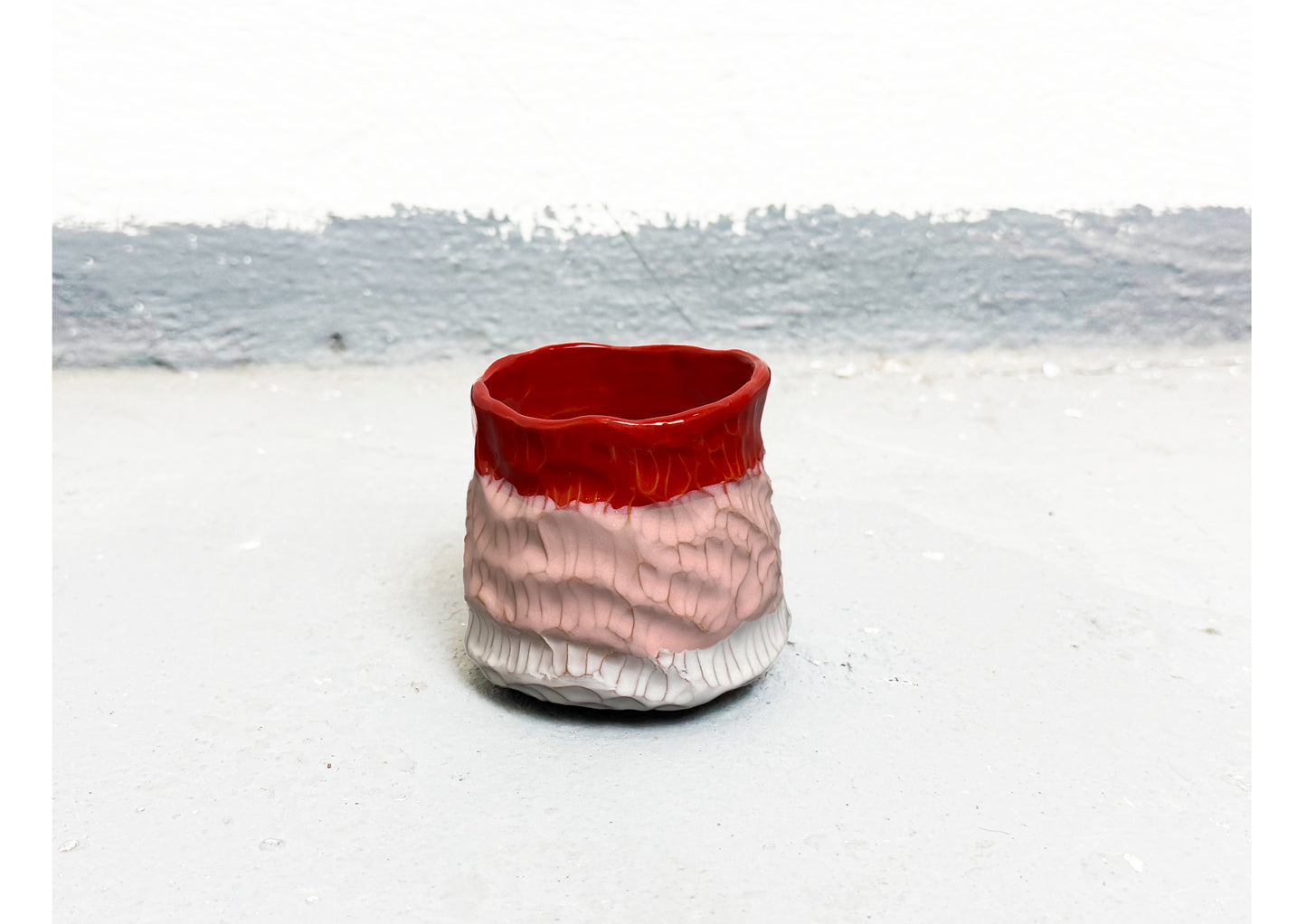 Ceramic Cup Red-Pink-White by MAXIMILIAN GUTMAIR