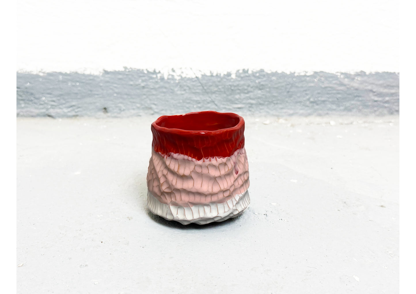 Ceramic Cup Red-Pink-White by MAXIMILIAN GUTMAIR