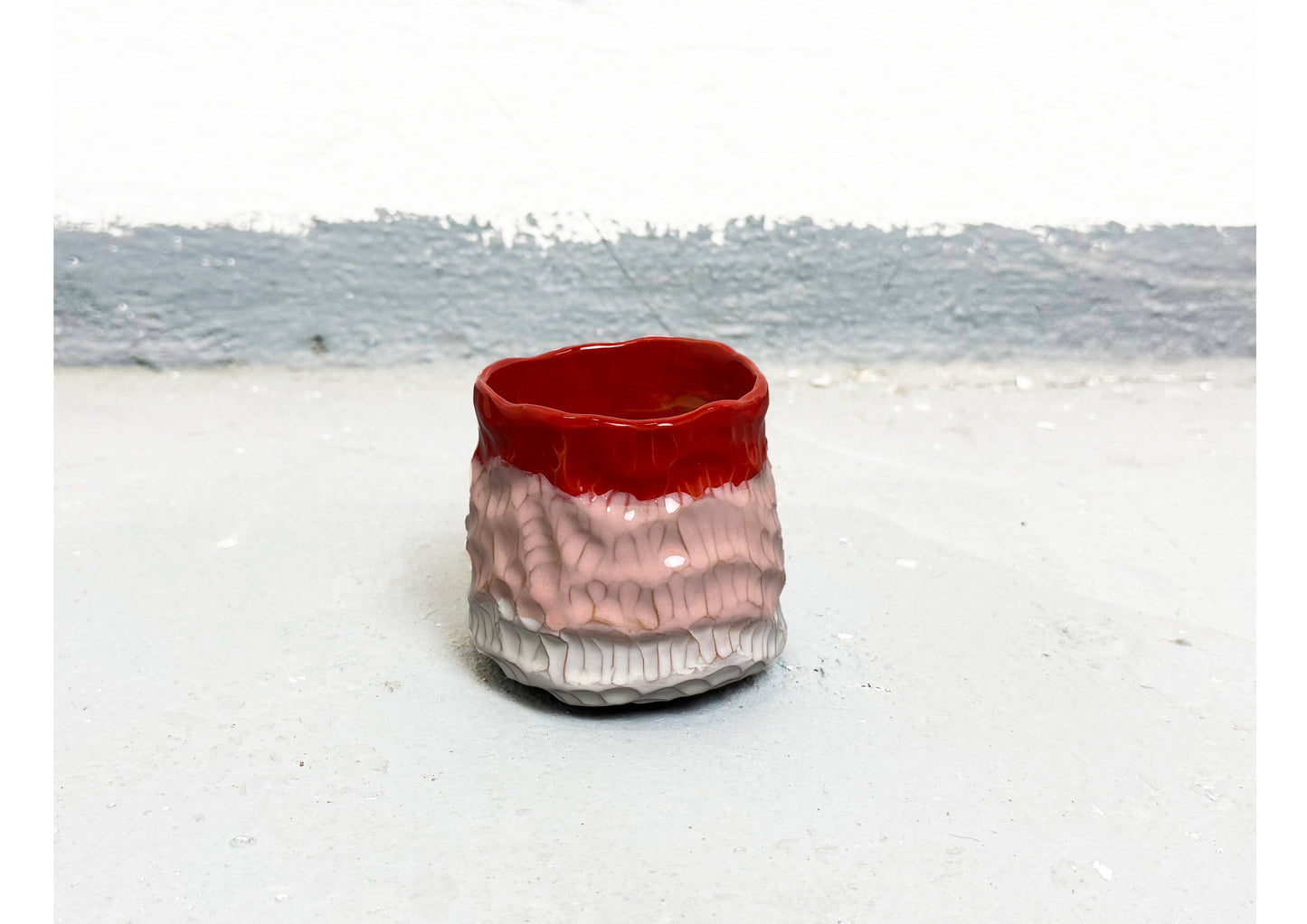 Ceramic Cup Red-Pink-White by MAXIMILIAN GUTMAIR