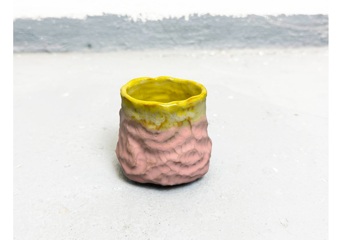 Ceramic Cup Yellow-Pink by MAXIMILIAN GUTMAIR