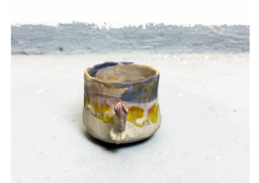 Ceramic D Cup Blue-Yellow-Pink-White by MAXIMILIAN GUTMAIR