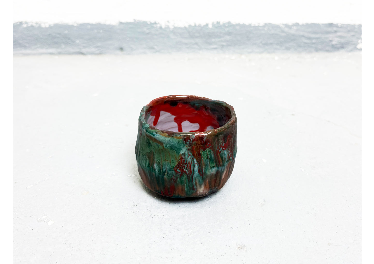 Ceramic Cup Red-Brown-Green by MAXIMILIAN GUTMAIR