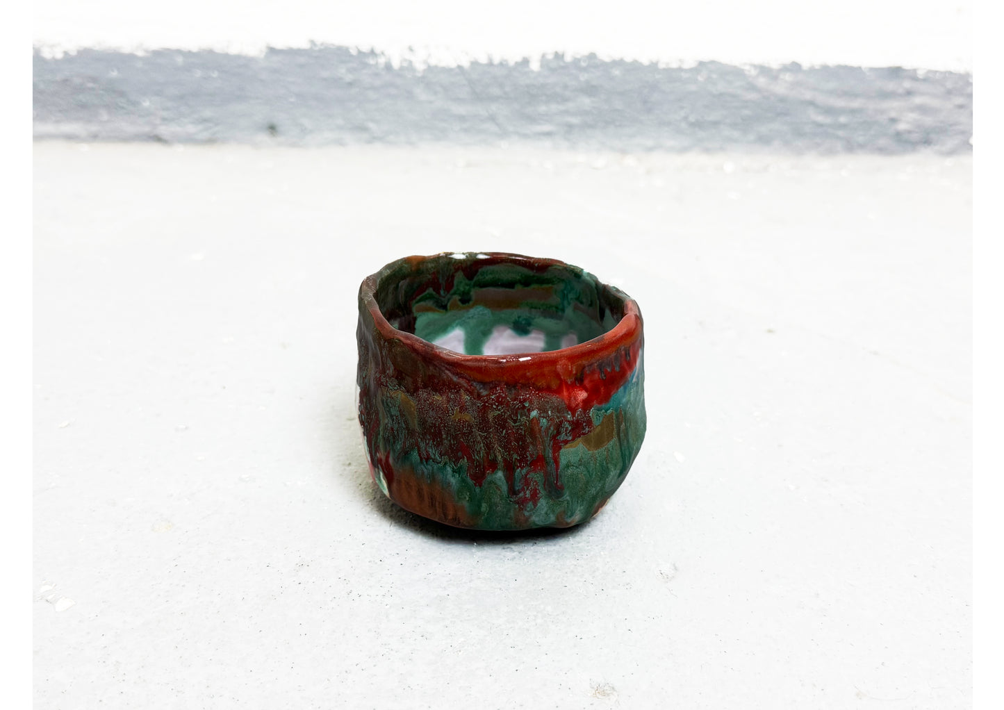 Ceramic Cup Red-Brown-Green by MAXIMILIAN GUTMAIR