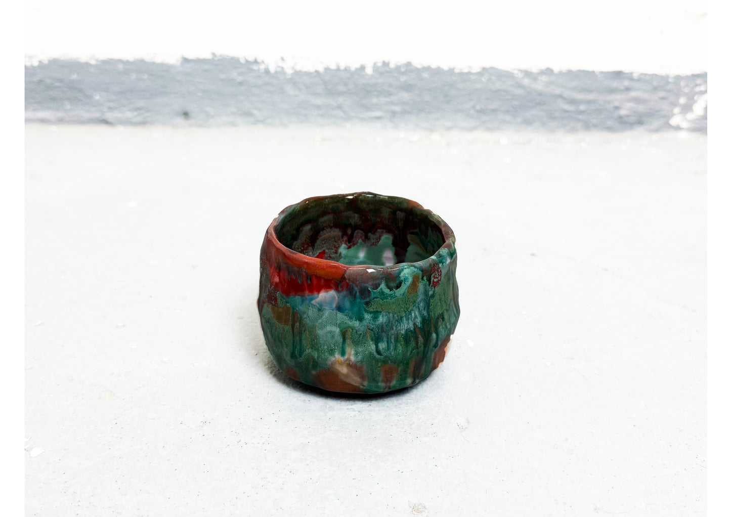 Ceramic Cup Red-Brown-Green by MAXIMILIAN GUTMAIR