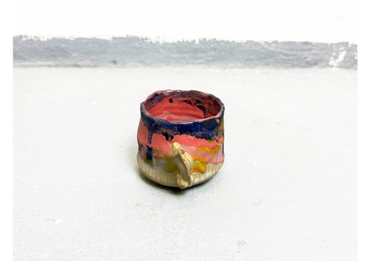 Ceramic D Cup Blue-Pink-Yellow-Beige by MAXIMILIAN GUTMAIR