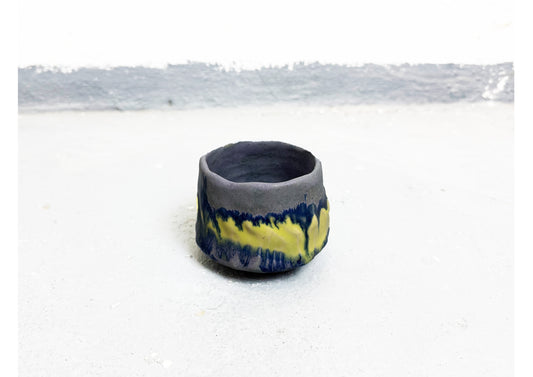 Ceramic Cup Violet-Blue-Yellow by MAXIMILIAN GUTMAIR