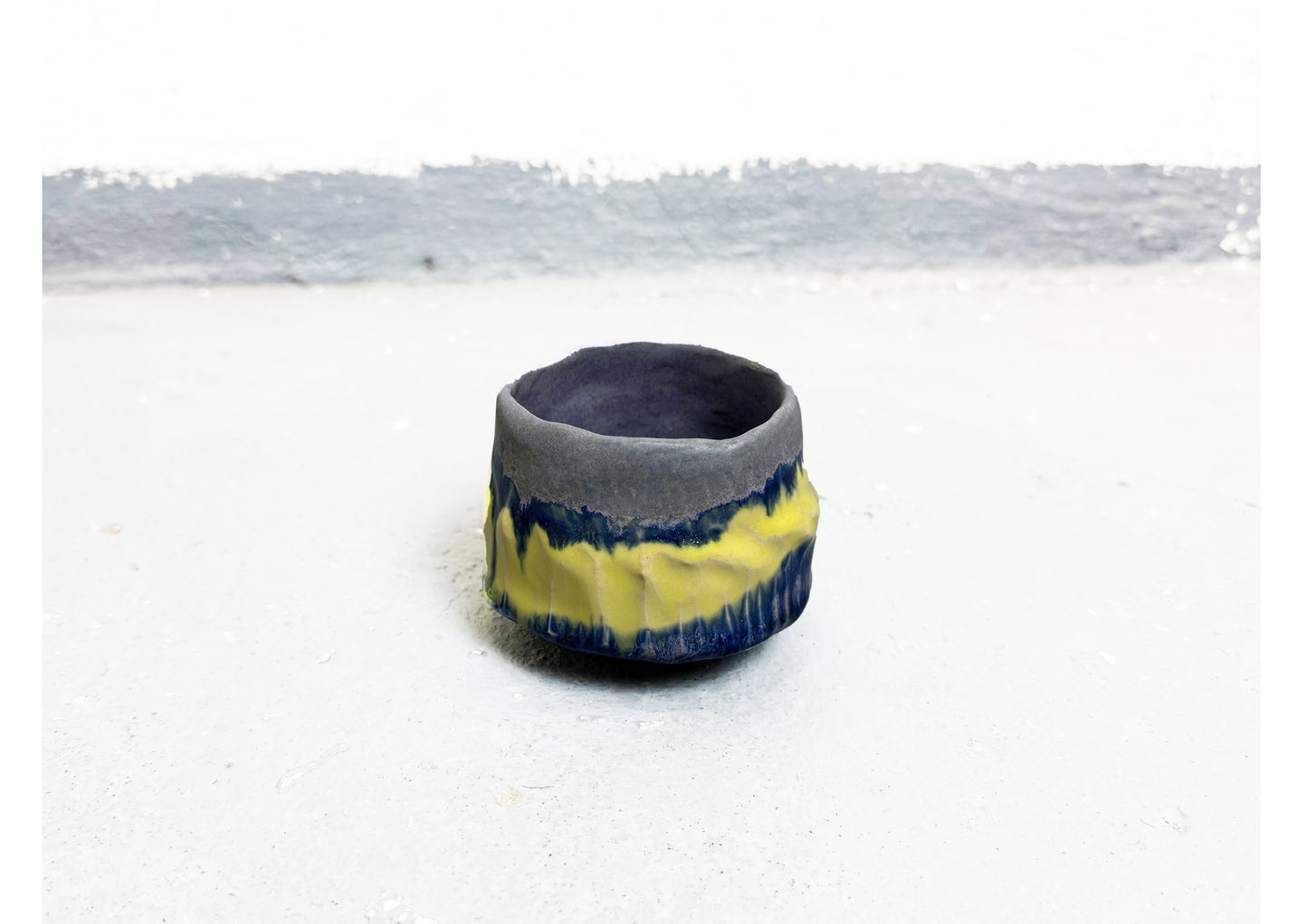 Ceramic Cup Violet-Blue-Yellow by MAXIMILIAN GUTMAIR