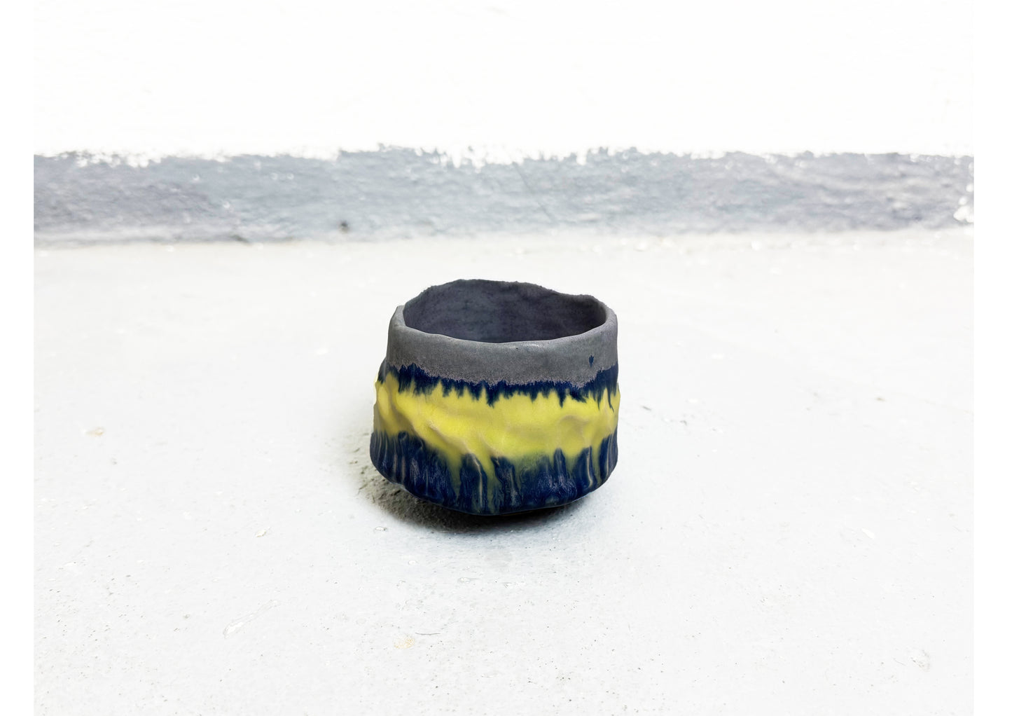 Ceramic Cup Violet-Blue-Yellow by MAXIMILIAN GUTMAIR