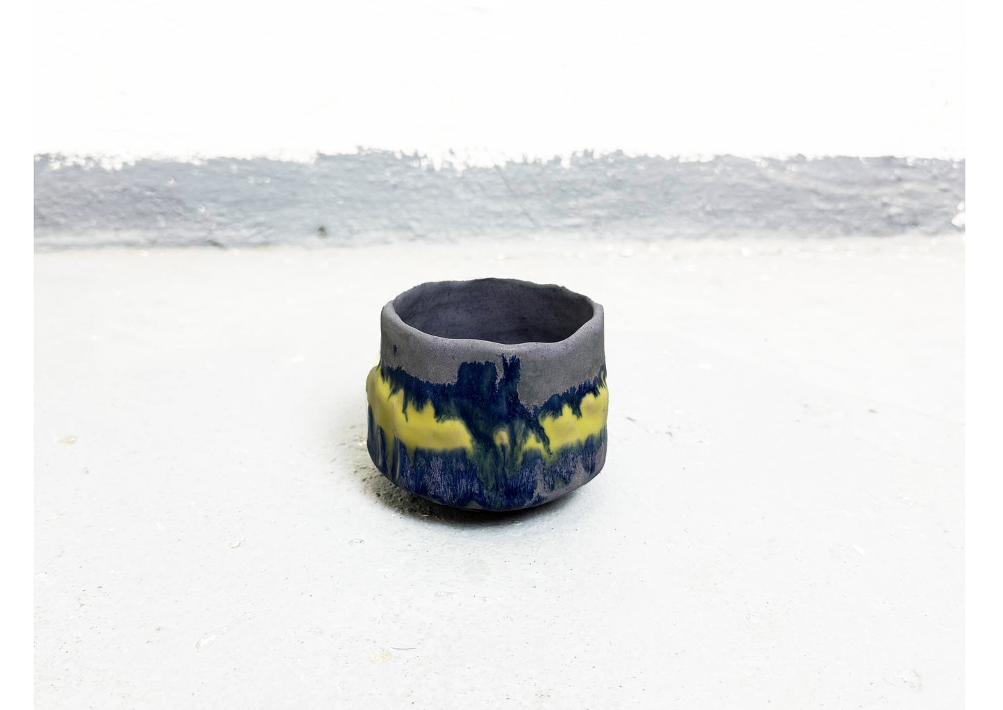 Ceramic Cup Violet-Blue-Yellow by MAXIMILIAN GUTMAIR