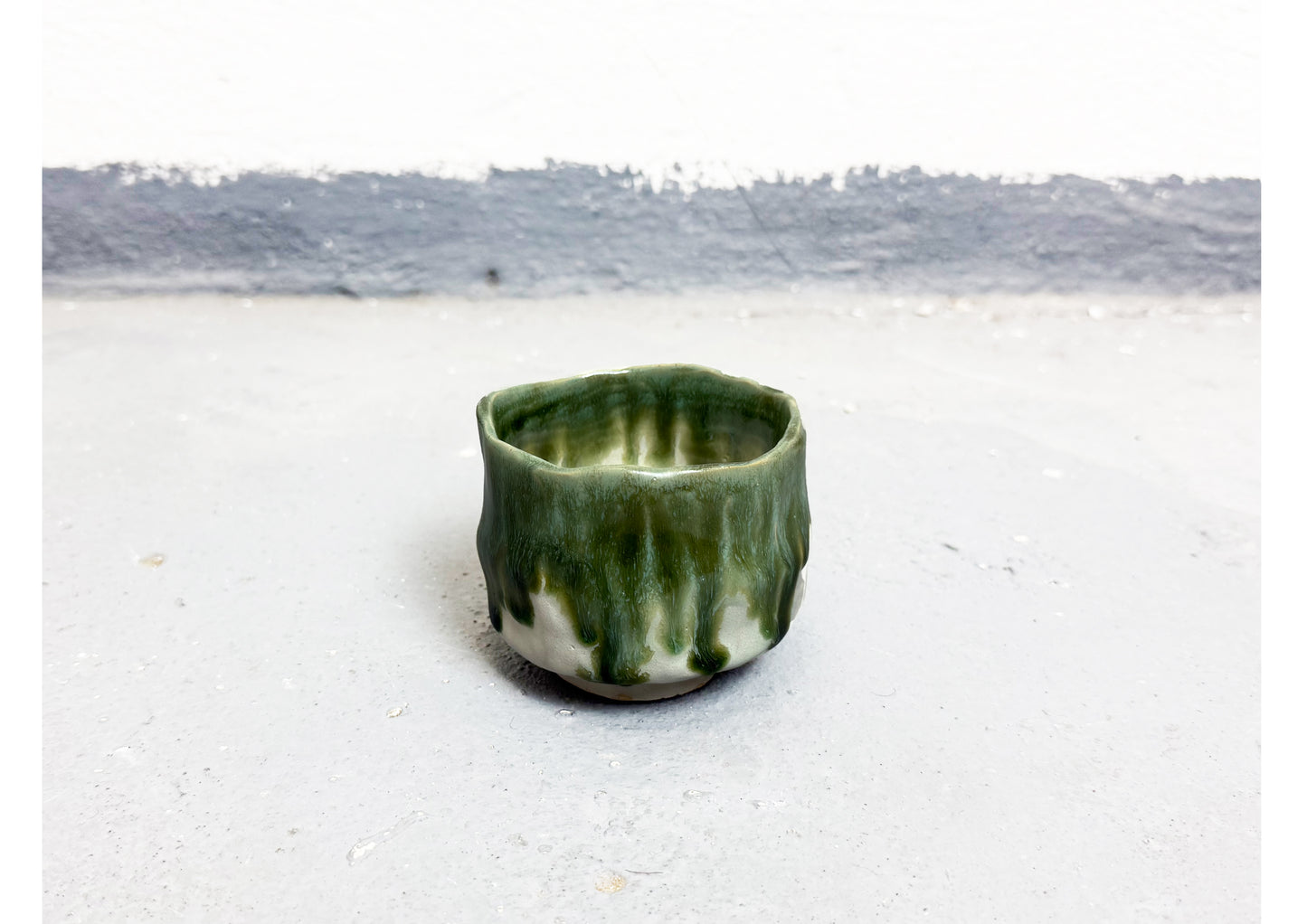 Ceramic Cup Green-White by MAXIMILIAN GUTMAIR