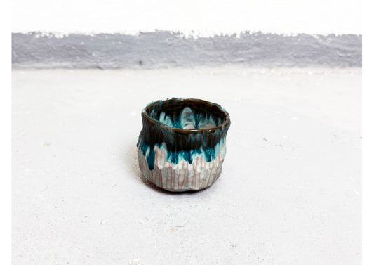 Ceramic Cup Brown-Blue-White by MAXIMILIAN GUTMAIR