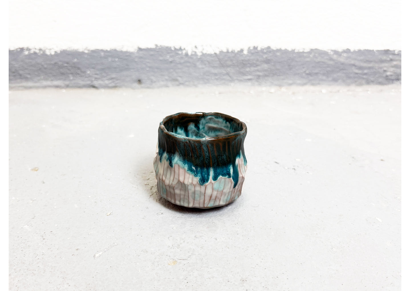 Ceramic Cup Brown-Blue-White by MAXIMILIAN GUTMAIR