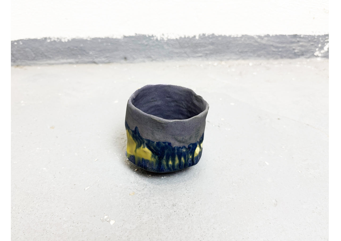 Ceramic Cup Violet-Blue-Yellow by MAXIMILIAN GUTMAIR