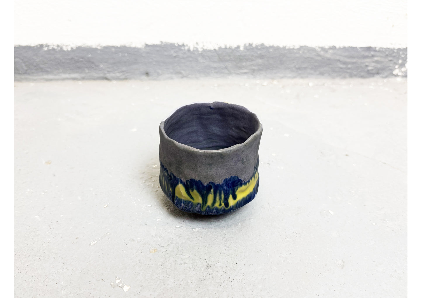 Ceramic Cup Violet-Blue-Yellow by MAXIMILIAN GUTMAIR